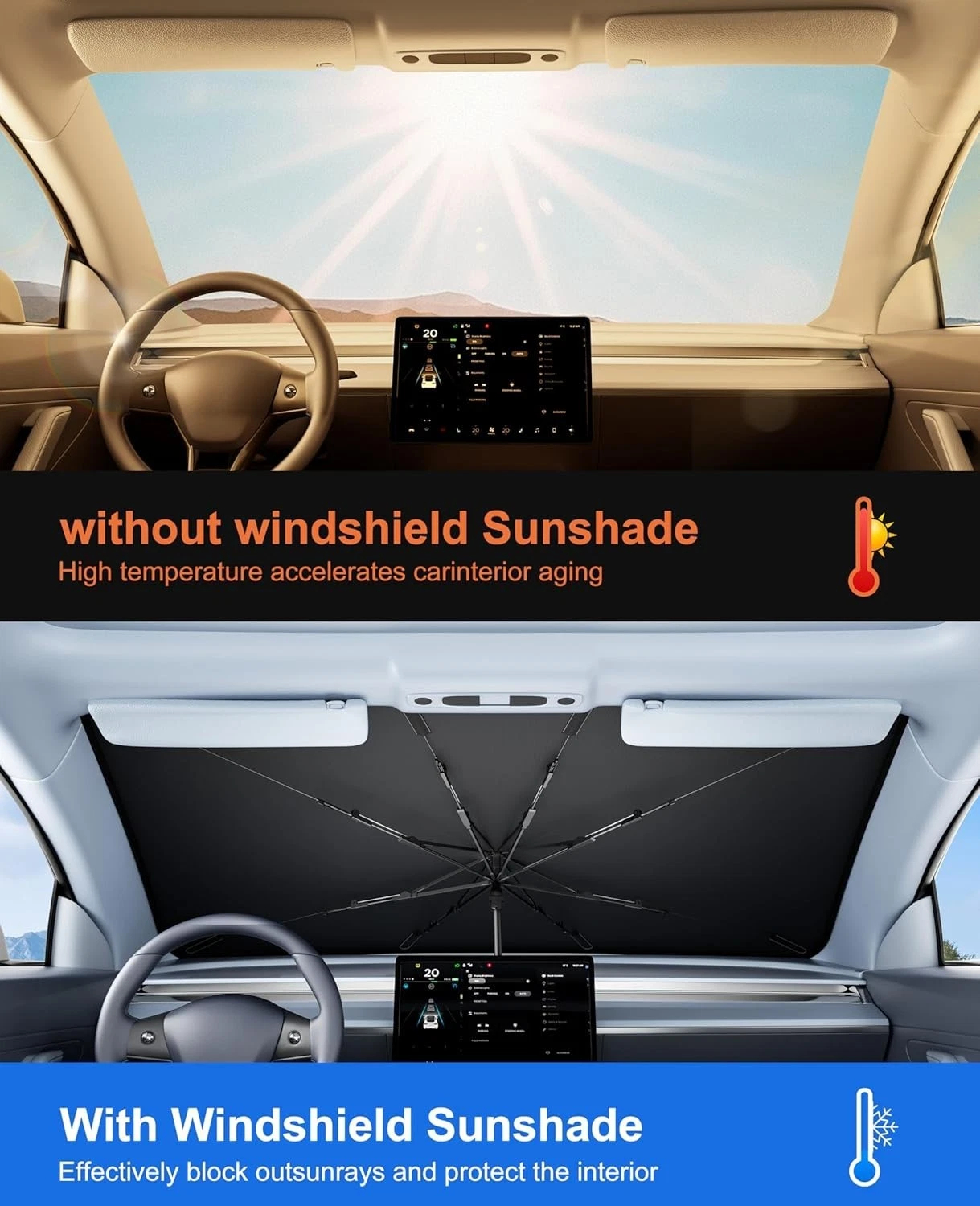 Windshield Sun Shade Umbrella - Gallery 10