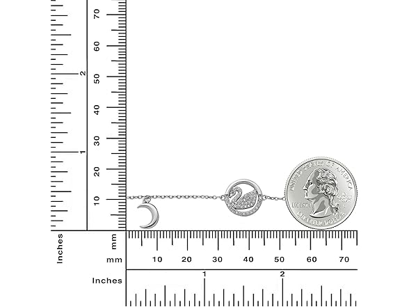 Namomi Silver Swan Bracelet Moon Stars