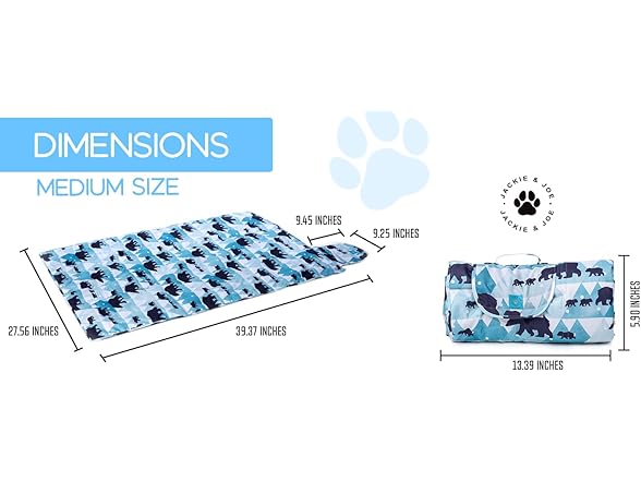 JACKIE & JOE Large Dog Bed/Mat Portable