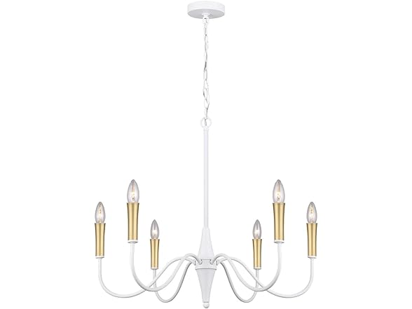 6-Light Chandelier Matte White