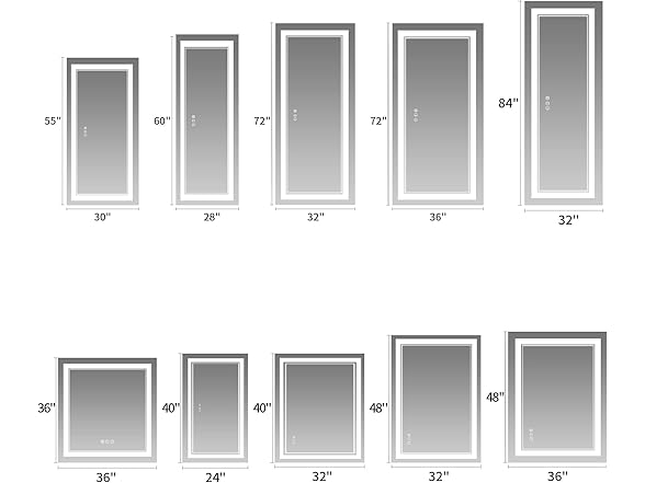 LED Bathroom Mirror with Front and Backlit
