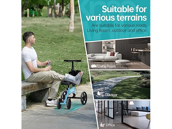 ELENKER Knee Scooter Economy Steerable Knee Walker with 10"  (Open Box)