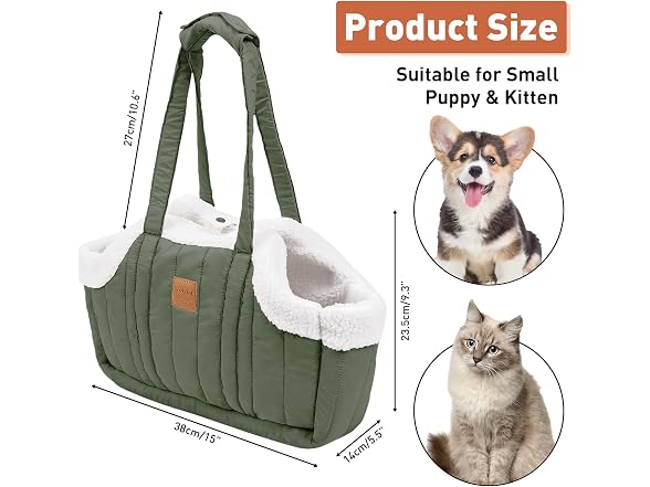 ETIAL Small Dog Carrier Purse, Winter Fleece 