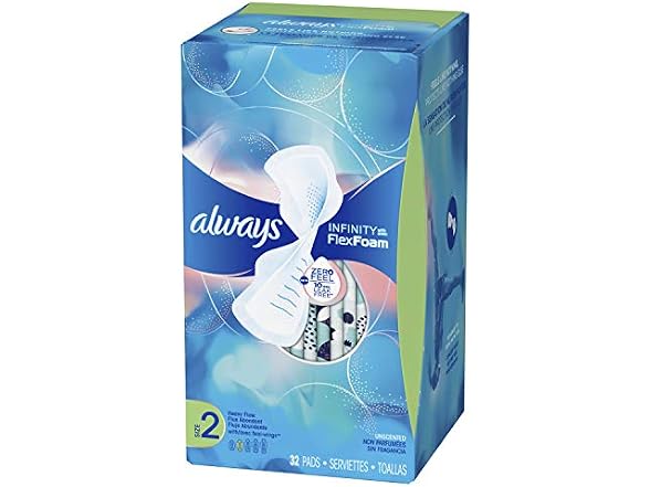 Always Infinity Size 2 Pads w/Wings 2Pk