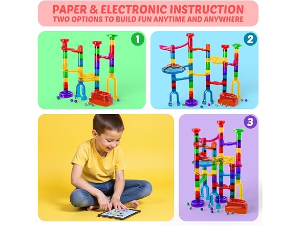 MaxTronic 109pc Marble Run Kit STEM Kids