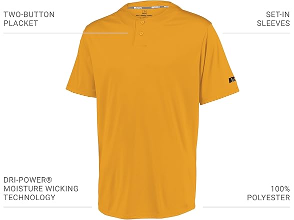 Russell Athletic Men's Solid Button Jersey (S)