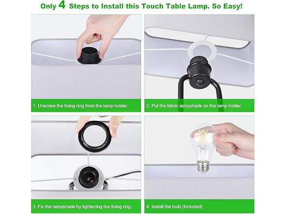 Lakumu Bedside Touch Control Table Lamp Gray