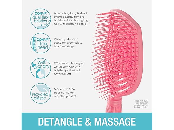 Conair Scalp Care Detangling hairbrush Pink Pulse