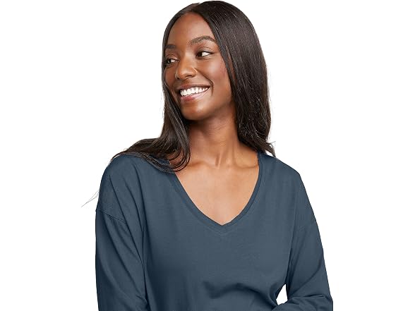Hanes Women (XS) Originals V-neck Long T-shirt