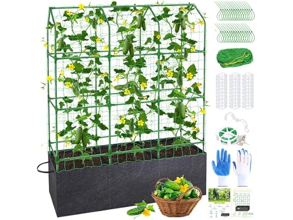 POILKMNI Climbing Plants Trellis for Raised Bed