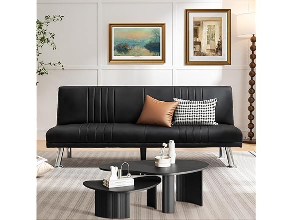 VECELO Modern Couch Bed, Convertible Sof