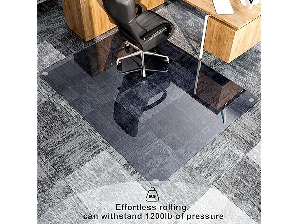 46"x 55" Tempered Glass Chair Mat