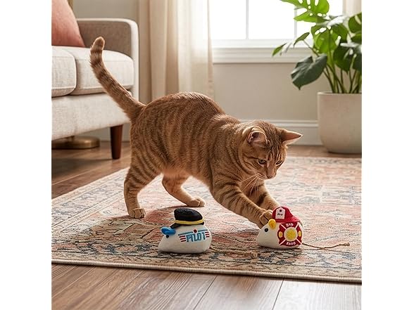 SPOT Mice at Work Cat Toys, Catnip Filled Plush Mice