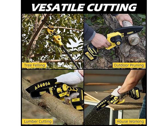 Troozy Cordless Pole Saw & Mini Chainsaw 2-in-1