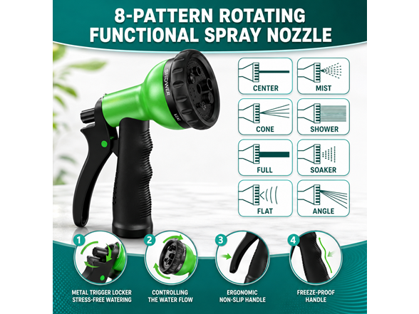 100ft Expandable Garden Hose w/ Nozzle
