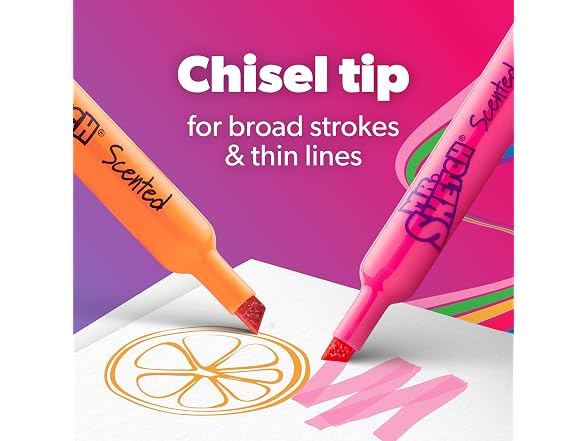 Mr. Sketch Scented Markers, Chisel Tip, Assort