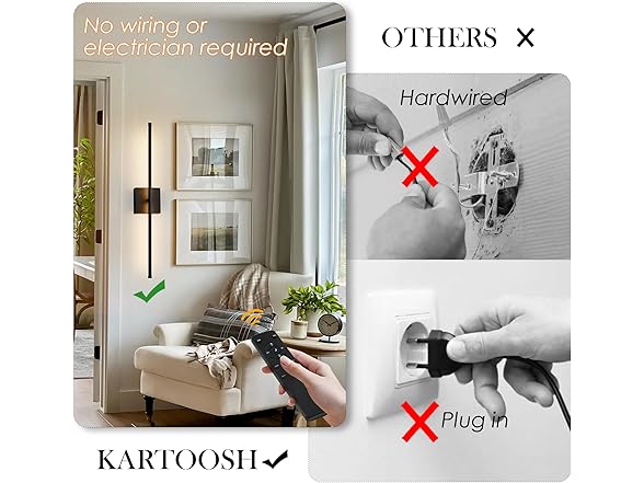 KARTOOSH Rechargeable Wall Sconces
