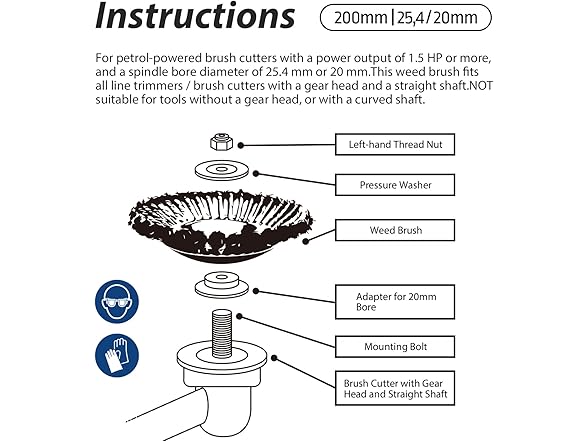 Darohz 8in Weed Brush Cutter Trimmer