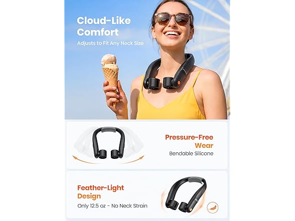 Warmco 5200mAh Portable Neck Fan