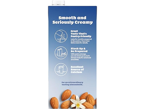 Silk Shelf-Stable Almondmilk, Unsweetened Vanilla, 1 qt.