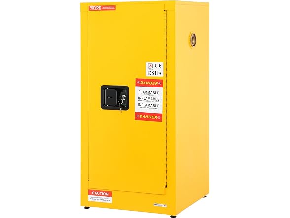 Flammable Safety Cabinet, 16 Gal, Cold-Rolled