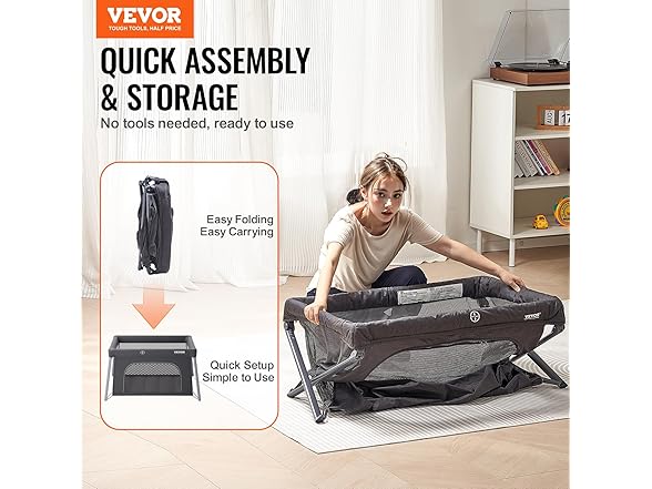 VEVOR Baby Travel Crib and Play Yard
