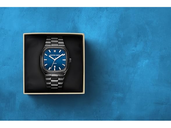 Geoffrey Beene Mens Square Watch Blue Dial