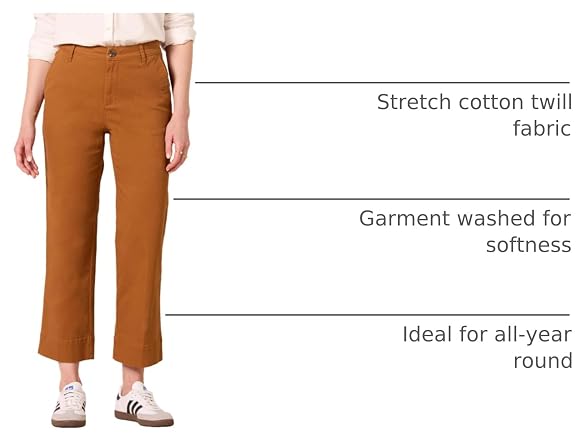 Amazon Essentials Women High-rise Pant Caramel