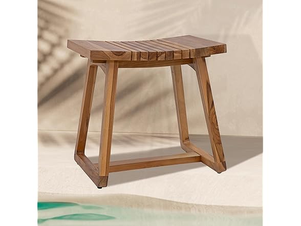 Sunnydaze 19" Teak Shower Bench Seat