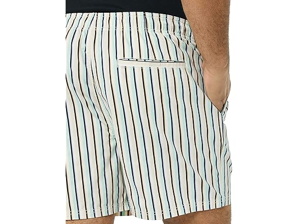 Amazon  Essentials 6" Drawstring Short Green Stripe XS