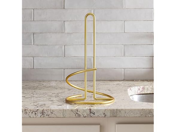 Spectrum Euro Gold Paper Towel Holder Countertop Kitchen Organizer 
