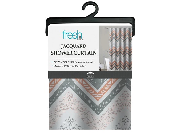 J&V Textiles Jacquard Shower Curtain 70 x 72 Inch