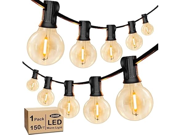 VerRon 150FT LED Globe Outdoor String Lights