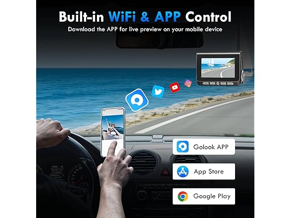 Lgueati HD Dash Cam, Front and Rear