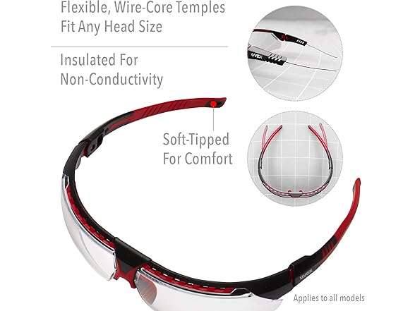 Uvex Honeywell Uvex by Avatar Safety Glasses, Red Frame with