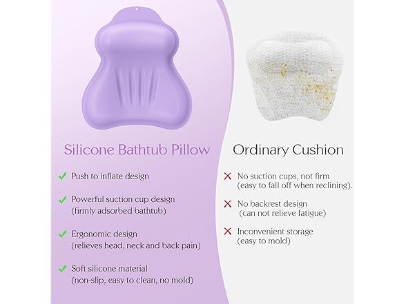 kixcvdm Silicone Bath Pillow
