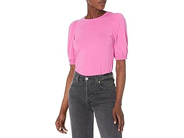 $7.99, Was $13.90, 42% Off! Amazon Essentials Women Regular-Fit Puff T-Shirt dealfomo