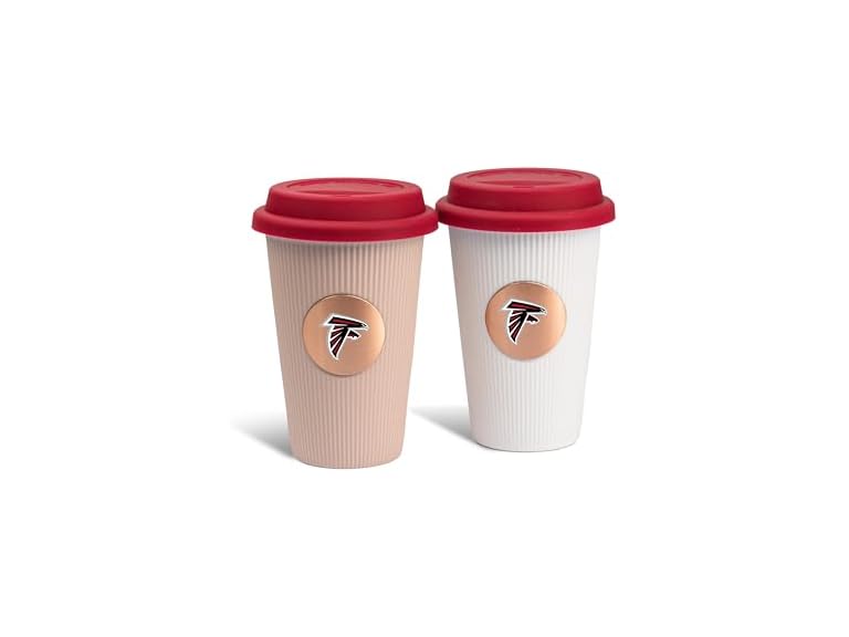 The Memory Company NFL Premium 2-Pack 12oz Ceramic Barista Cups – Officially Licensed Team Logo Coffee Mug Set