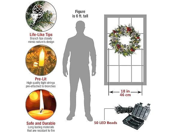 Christmas Wreath,20Inch Front Door Decor