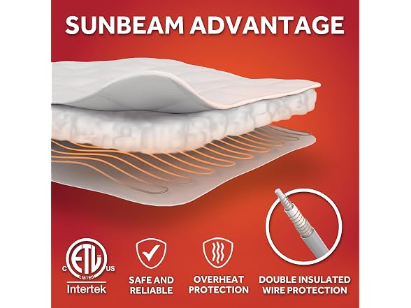 Sunbeam Heated Mattress Pad, Queen