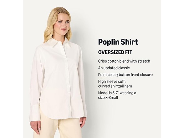 Amazon Essentials Women's Oversized Dress Shirt