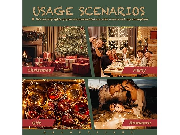 65.6ft Red Camping String Lights