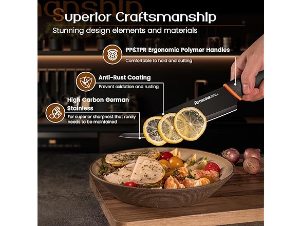 Astercook 15 Pcs Kitchen Knife Set