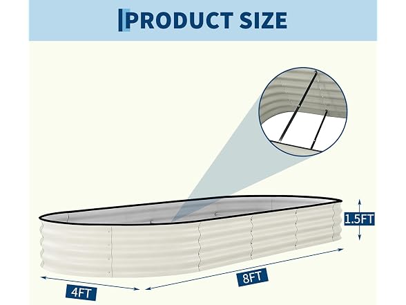 OUTLANE Galvanized Raised Garden Bed
