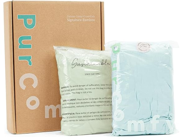 PurComfy Bamboo Crib Sheet, 28x52x9"