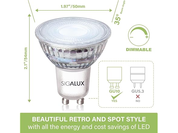 Sigalux GU10 LED 5000K Dimmable 8-Pack