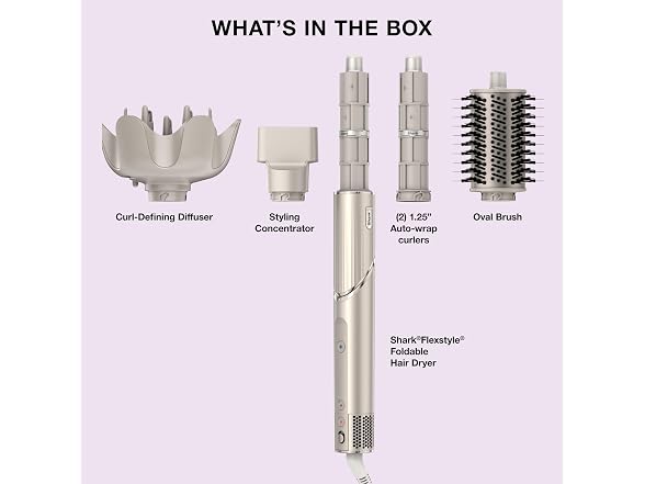 Shark FlexStyle, Air Multi-Styler & Drying System, Diffuser, Stone, HD435 (Open Box)