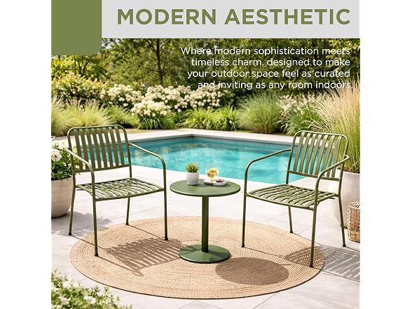 Alpine Corp3-Pc Bistro Set Green