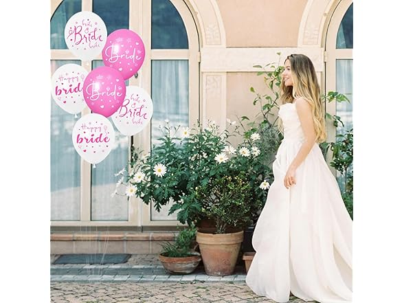White Pink Bride Balloons - 30PCS