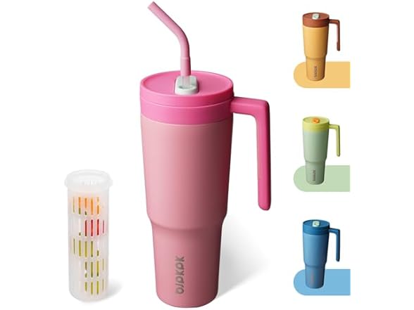 BJPKPK 40oz Tumbler w/Handle Light Pink